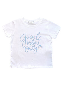 Good Vibes Only Shirt - White/Light Blue