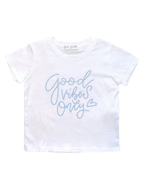 Good Vibes Only Shirt - White/Light Blue