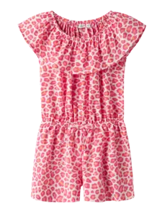  Name It - NKFVINAYA Print Playsuit - Leopard  Pink/Orange