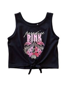 Name It - NKFVAYA SL CROP TOP - Black/Pink