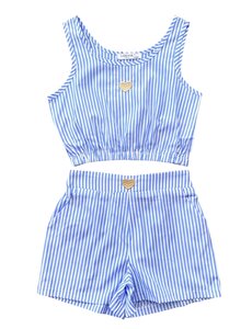 Striped Summer Set - Light Blue/White