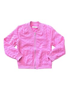Boho Bomber Jacket Vest - Pink