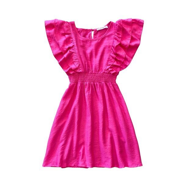 Rafaela Ruffle Dress - Fuchsia