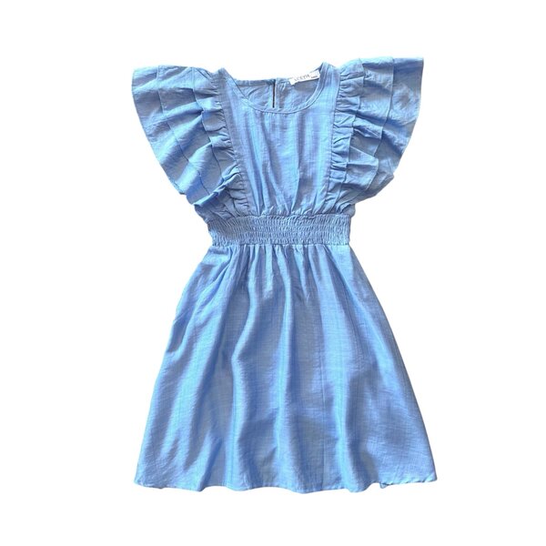 Rafaela Ruffle Dress - Light Blue