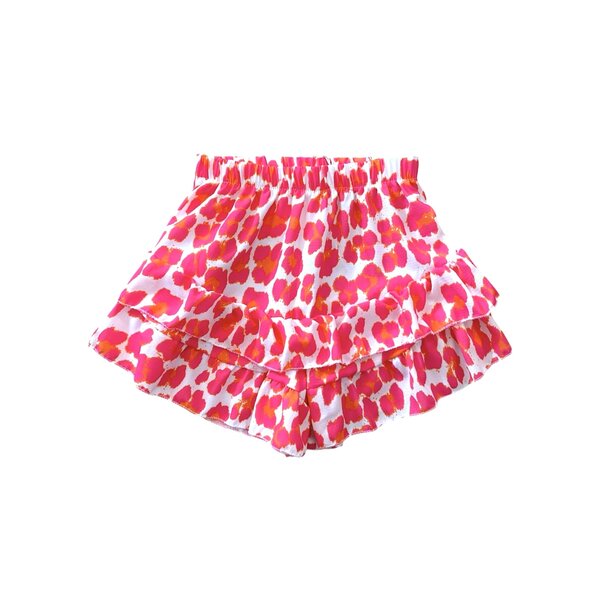 Happy Leopard Skort - Fuchsia/Orange
