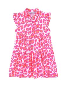 Happy Leopard Summer Dress - Fuchsia/Orange