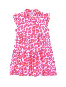  Happy Leopard Summer Dress - Fuchsia/Orange