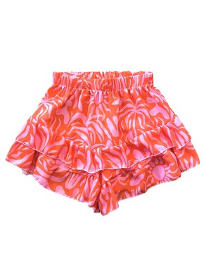  Trendy Print Skort - Coral/Pink