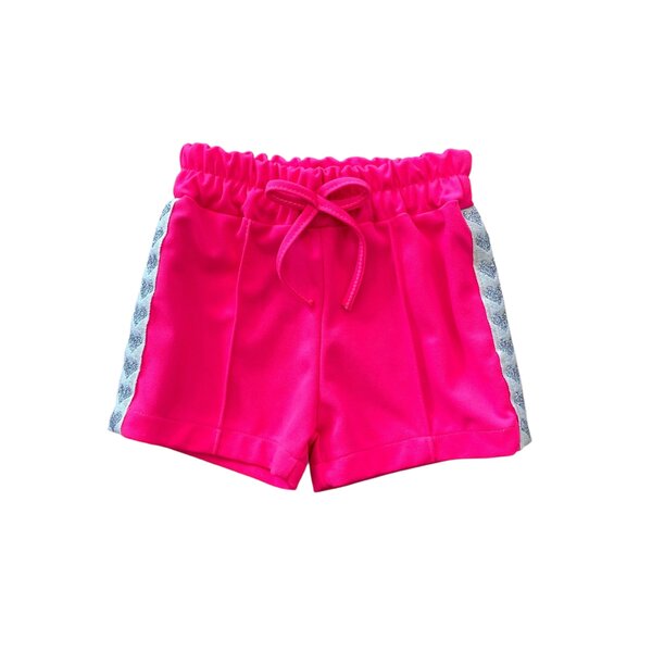Sporty Heart Short - Neon Fuchsia/Silver