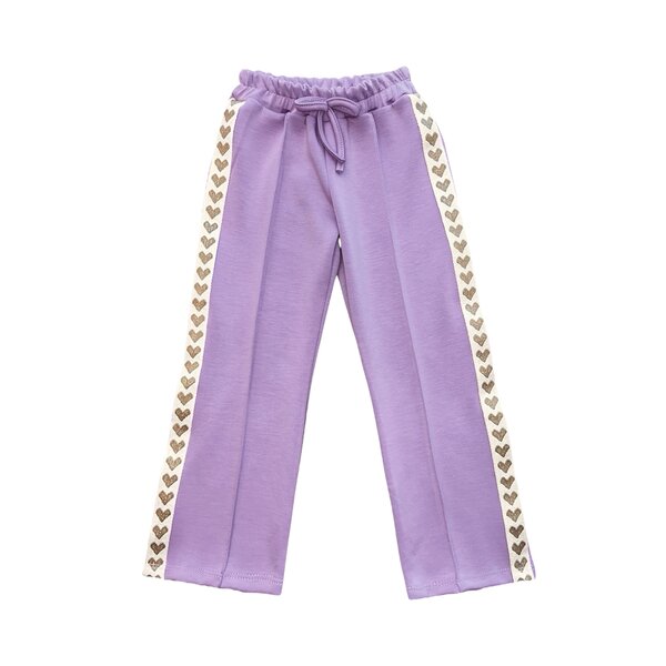Soho Sporty Heart Pants - Lila/Gold