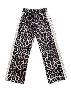 Sporty Leopard Heart Pants - Brown/Gold