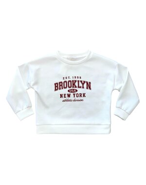  Brooklyn Sweater - White/Bordeaux