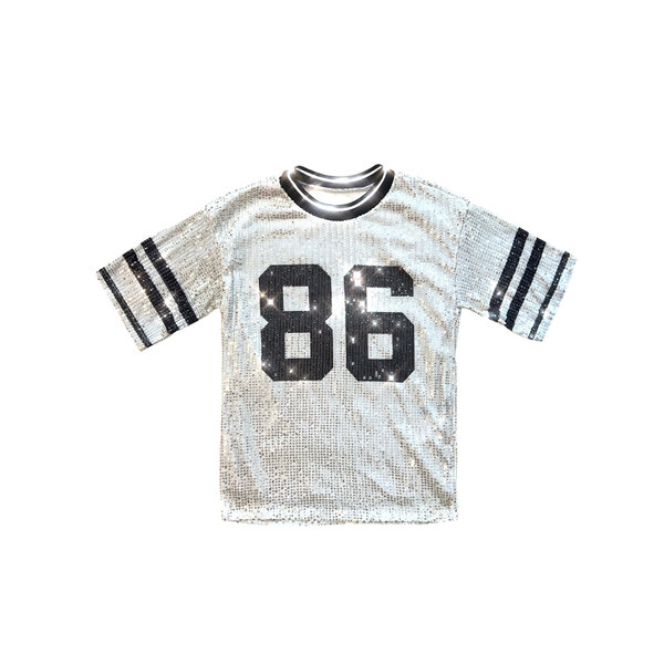 Sporty Sparkle Top - Silver/Black