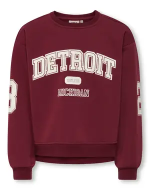 ONLY GIRLS Only - KOG Victory O-Neck Sweater - Bordeaux