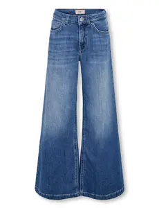 ONLY GIRLS Only - KOG California Wide Flared Jeans - Dark Medium Blue Denim