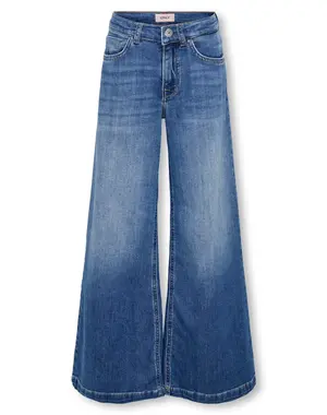 ONLY GIRLS Only - KOG California Wide Flared Jeans - Dark Medium Blue Denim