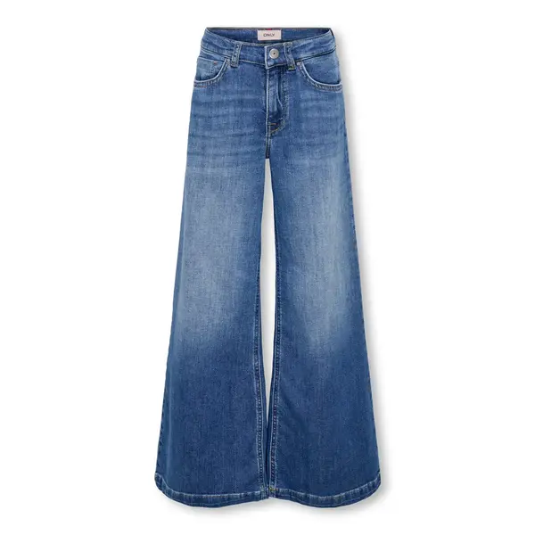 ONLY GIRLS Only - KOG California Wide Flared Jeans - Dark Medium Blue Denim