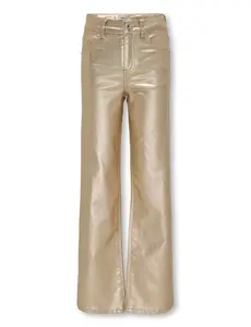 ONLY GIRLS Only - KOG Juicy Wide Metal Coated Pants - Gold