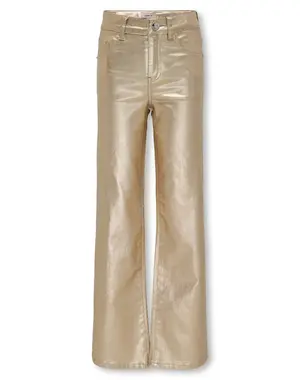 ONLY GIRLS Only - KOG Juicy Wide Metal Coated Pants - Gold