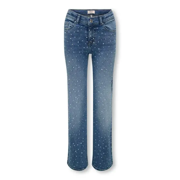ONLY GIRLS Only - KOG Juicy Wide Leg with Lots of Sparkle - Medium Blue Denim