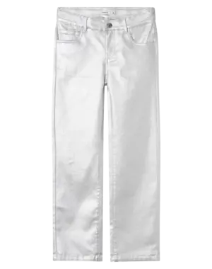 NAME IT Name it - NKFROSE Straight Metallic Coated Pants - Silver