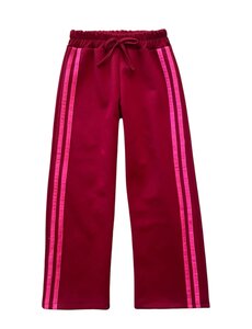 Double Striped Pants - Bordeaux Red/Pink