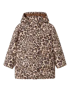 NAME IT Name it - NKF Mimosa Leopard Puffer Jacket - Brown Beige Toasted Coconut