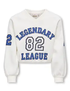 ONLY GIRLS Only - KOG Coletta V-Neck 82 Print Sweater - White/Blue
