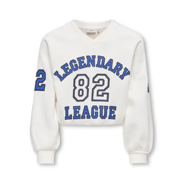 ONLY GIRLS Only - KOG Coletta V-Neck 82 Print Sweater - White/Blue