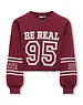ONLY GIRLS Only - KOG Coletta V-Neck 95 Print Sweater - Bordeaux/White