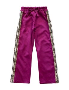 Soft Leopard Border Pants - Magenta