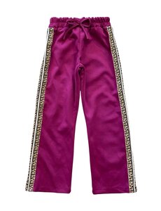  Soft Leopard Border Pants - Magenta