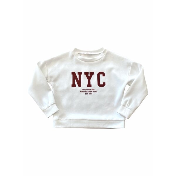 NYC Sweater - White/Bordeaux