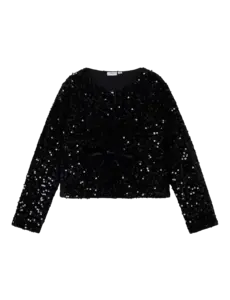 NAME IT Name it - NKF Rusitta Sparkle Vest with Bows - Black/Black