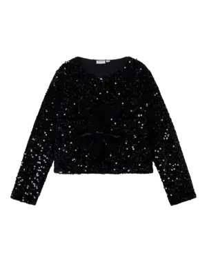 NAME IT Name it - NKF Rusitta Sparkle Vest with Bows - Black/Black