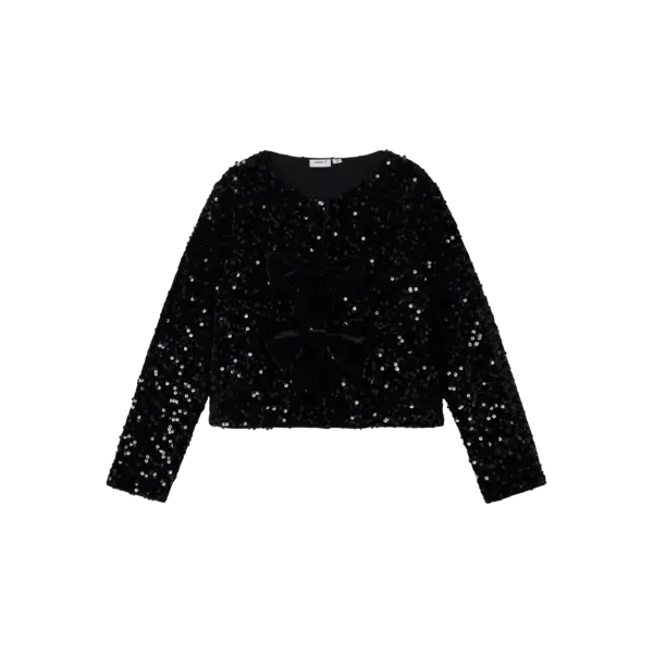 NAME IT Name it - NKF Rusitta Sparkle Vest with Bows - Black/Black