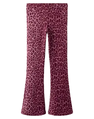 NAME IT Name it - NKF Nuni Leopard Bootcut Flared -  Bordeaux Grape