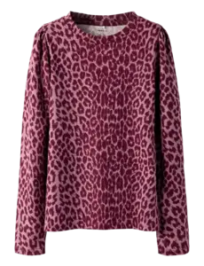 NAME IT Name it - NKF Nuni Leopard Top - Bordeaux Grape
