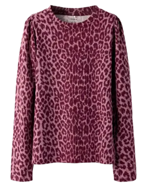 NAME IT Name it - NKF Nuni Leopard Top - Bordeaux Grape