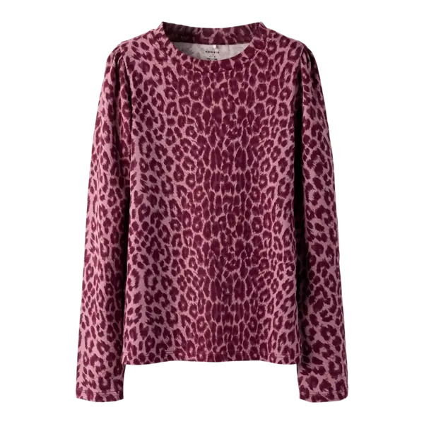 NAME IT Name it - NKF Nuni Leopard Top - Bordeaux Grape