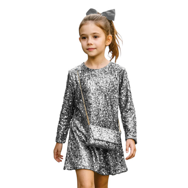 Party Sparkle Dress - Silver/Silver
