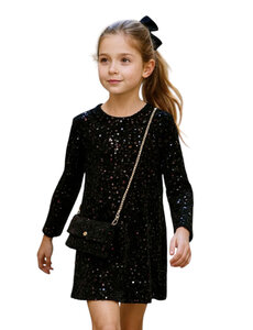 Party Sparkle Dress - Black/Black