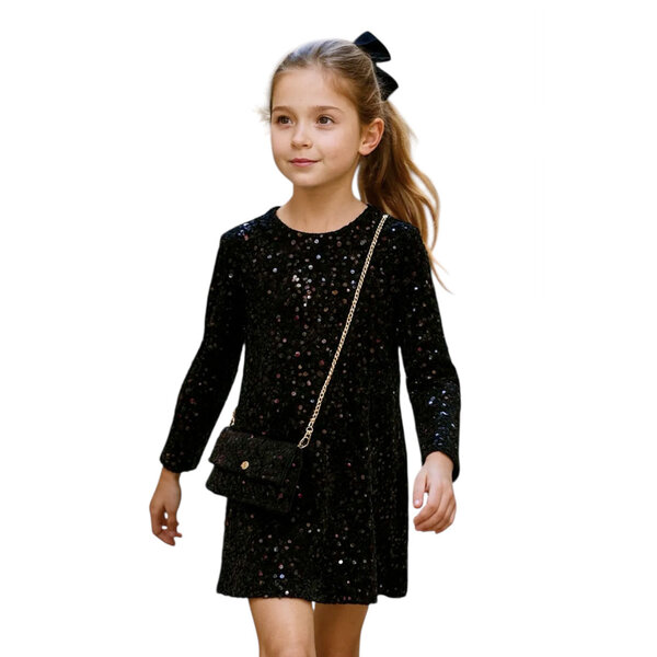 Party Sparkle Dress - Black/Black