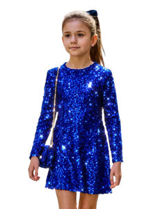 Party Sparkle Dress - Kobalt/Kobalt