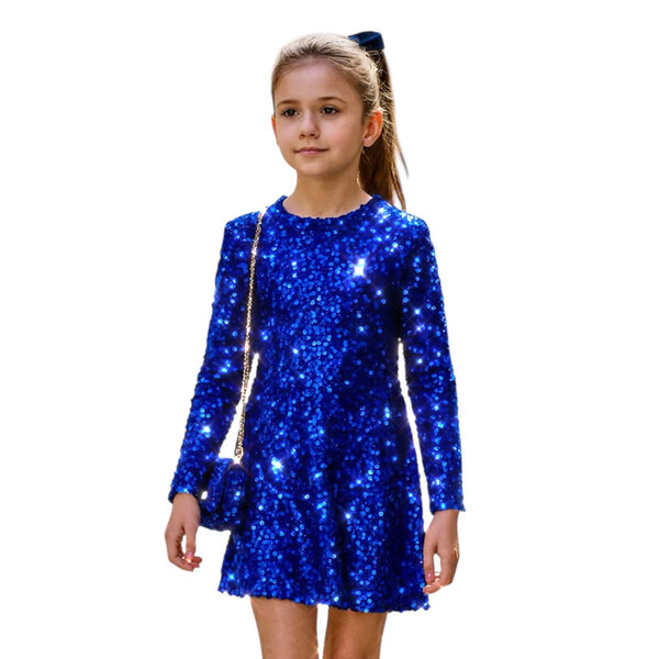 Party Sparkle Dress - Kobalt/Kobalt