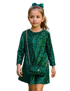 Party Sparkle Dress - Green/Green