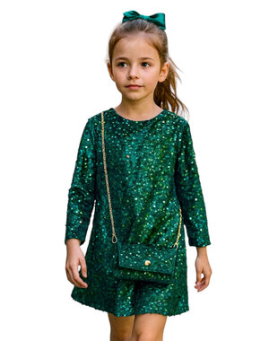  Party Sparkle Dress - Green/Green