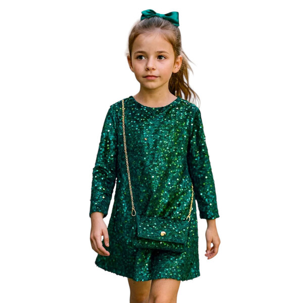 Party Sparkle Dress - Green/Green