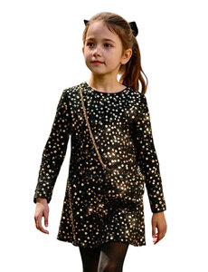 Party Sparkle Dress - Black/Gold