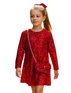 Party Sparkle Dress - Red/Red